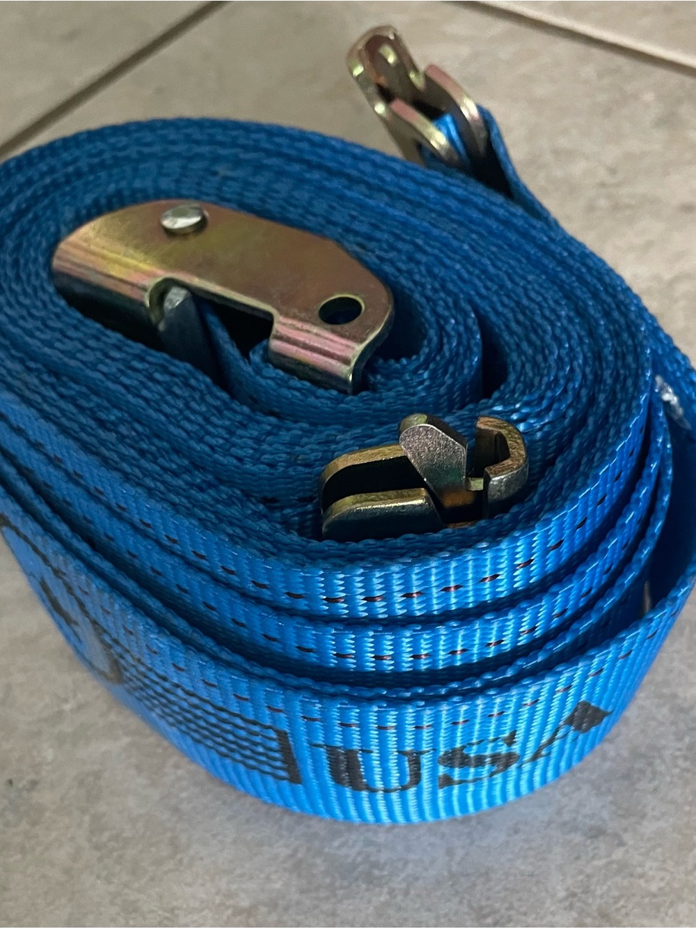 Heavy-Duty Blue Cam Buckle Tie-Down Strap Secure Load Transport